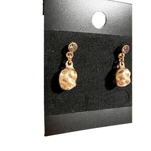 The Sak Pierced Fashion Earrings Goldtone 25% Recycled Metal gold nugget style